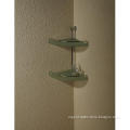 Double Corner Commodity Shelf/bathroom accessories/glass+Zinc+brass/ch